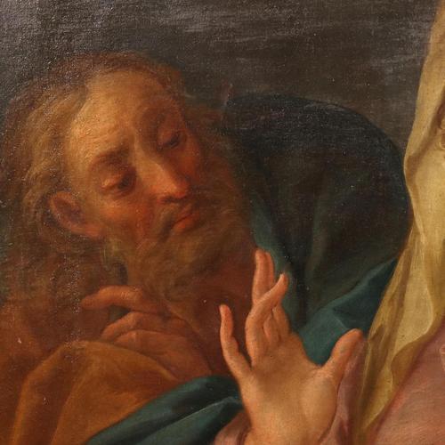 Venetian School Artist, Holy Family, Oil on Canvas For Sale - Image 5 of 11