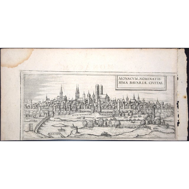 Munchen, Antique Map from ''Civitates Orbis Terrarum'' - 1572-1617 1572-1617 For Sale - Image 3 of 3