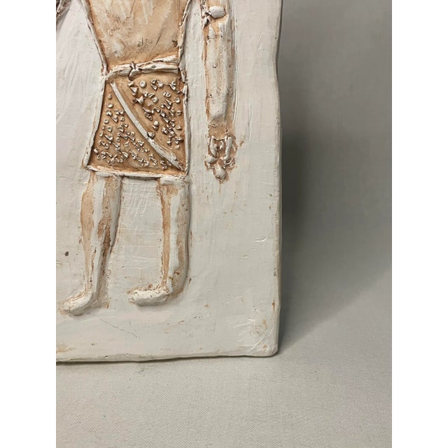 Mediterranean Egyptian Figure Plaster Wall Sculpture For Sale - Image 4 of 10
