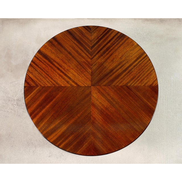 Art Deco Ralph Lauren Italian Mahogany Round Modern Drum Table For Sale - Image 3 of 18