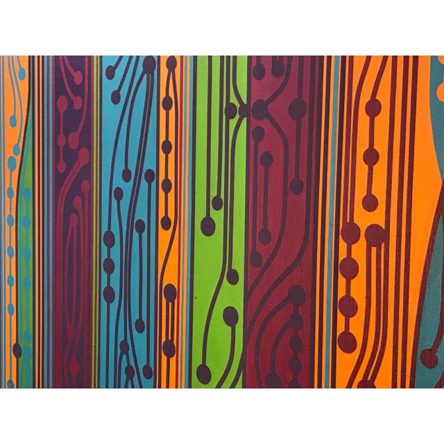 Textile 1960s Vintage Kenneth Pawula Acrylic Painting on Canvas For Sale - Image 7 of 9