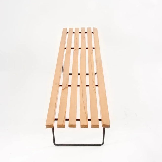 1950s Mid-Century Slat Bench attributed to Harry Bertoia for Knoll, USA, 1950s For Sale - Image 5 of 11