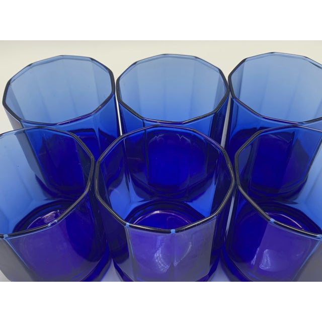 Vintage Anchor Hocking Cobalt Blue Essex Double Old Fashioned Glasses