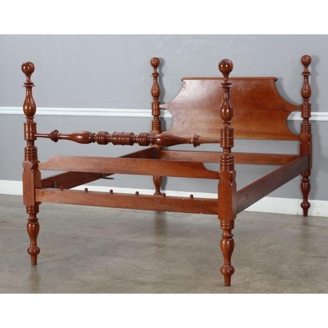 Mid 20th Century Vintage Campbellsville Full Size Solid Cherry Low Post Cannonball Bed Chairish