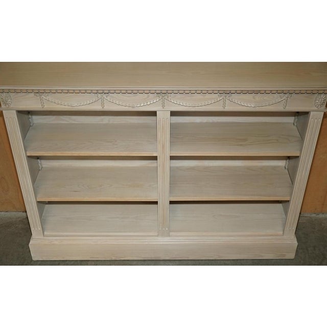 White Vintage French Limed Oak Open Library Bookcases with Height-Adjustable Shelves, Set of 2 For Sale - Image 8 of 18