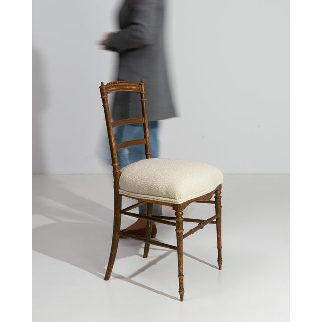 19th Century Napoleon III Chiavari Chair With Upholstered Seat For Sale - Image 11 of 12