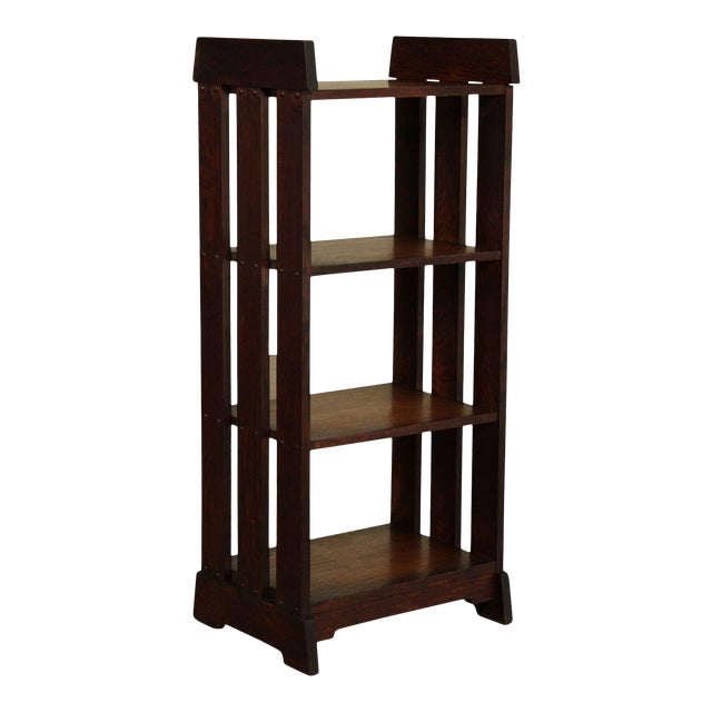 Antique Mission Arts And Crafts Oak 4 Tier Bookshelf Chairish