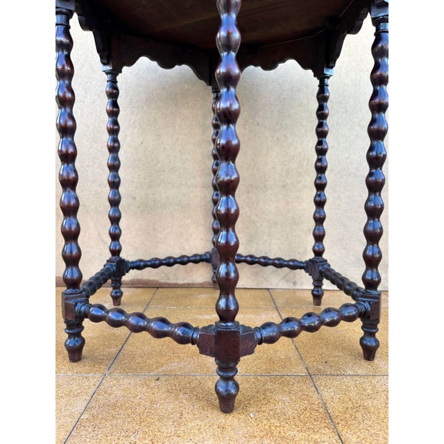 Baroque Revival Side Table With Barley Twist Legs, Early 20th Century For Sale - Image 6 of 9