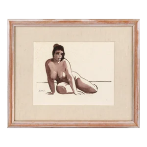 Reclining Nude - Mid Century Bay Area Figurative Movement Female Figure Study by Hubert Buel