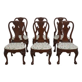 Set of 6 Baker Georgian Walnut Dining Room Chairs For Sale