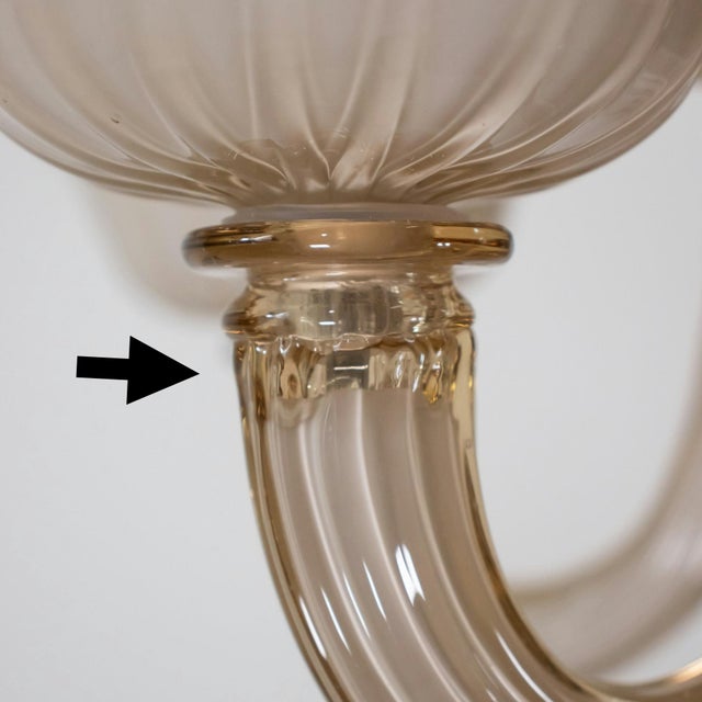 Glass Vintage Baroque Style Crème Brûlée With Honey Lattimo Murano Chandelier For Sale - Image 7 of 12