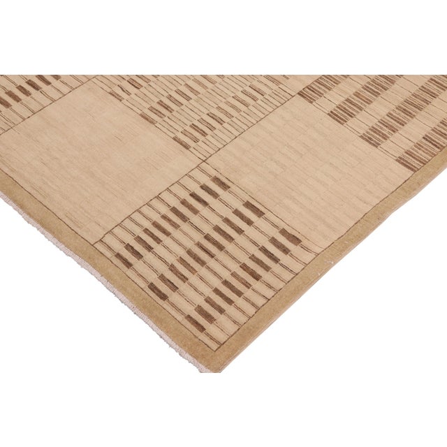Boho Chic Gabbeh Beige/Brown Wool Rug - 10'1'' X 13'7'' For Sale - Image 4 of 10