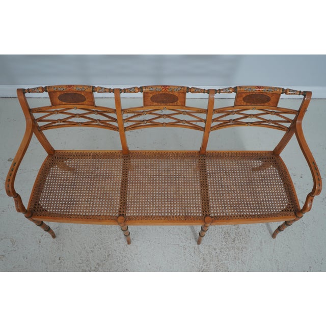 English Adams Triple Back Painted Decorated Settee For Sale - Image 3 of 18