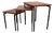 Nesting Tables in Teak and Black Iron by Cees Braakman for Pastoe, 1950s, Set of 3 For Sale