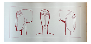 After A. Modigliani, Tetes (Red), Print