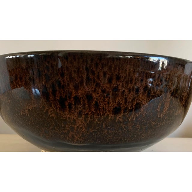2000 - 2009 Modern Glazed Artisan Made Studio Pottery Centerpiece Bowl For Sale - Image 5 of 8