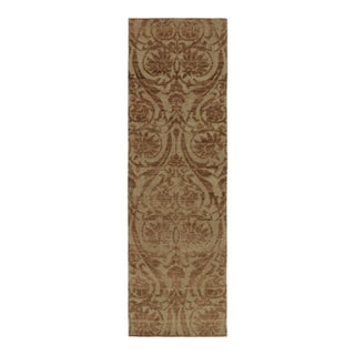 2010s Rug & Kilim’s European Style Runner in Beige With Brown Floral Patterns For Sale