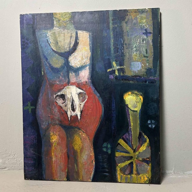 Senō, Mysterious Elegance, 1964, Oil on Canvas For Sale - Image 6 of 17