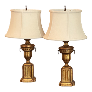 Pair of 1950s Borghese Gilt Lamps