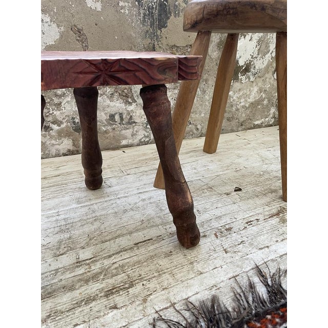 Handcrafted Tripod Stool, 1960s For Sale - Image 6 of 14