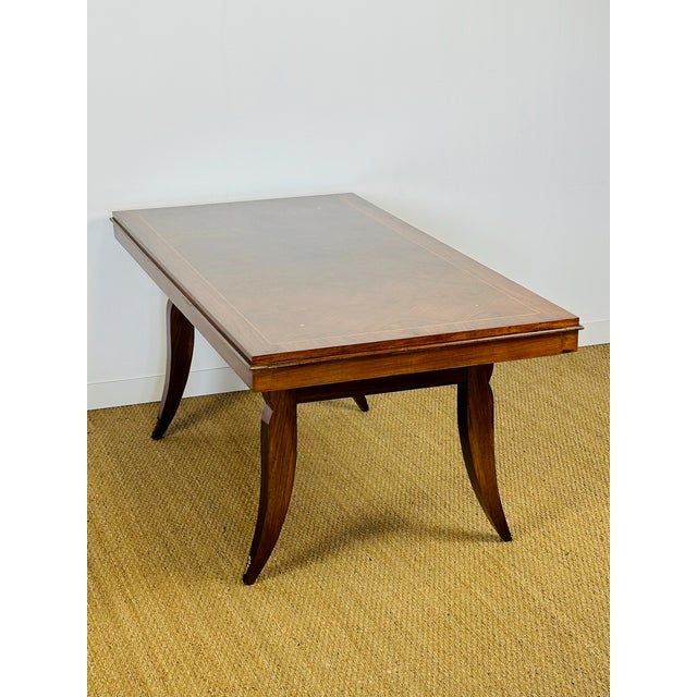 Metal Art Deco Dining Table in Walnut and Diamond Marquetry, France, 1940s For Sale - Image 7 of 18