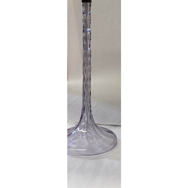 Art Deco Art Deco French Crystal Cut Glass Lamps in a Lavender Amethyst Color For Sale - Image 3 of 7