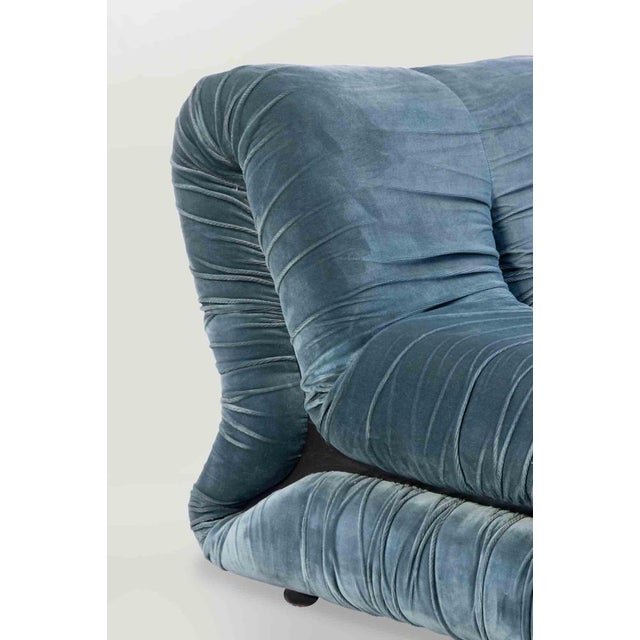 Italian Velvet Pagrù Lounge Armchairs by Claudio Vagnoni, Set of 2 For Sale - Image 4 of 8