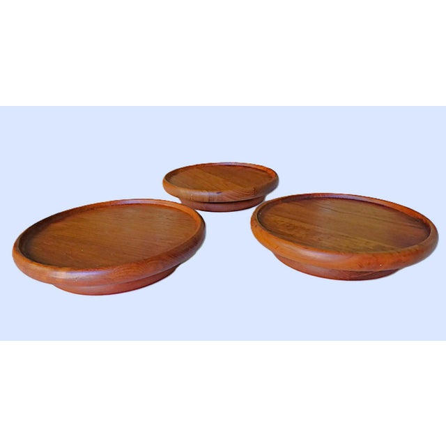 1960s Scandinavian Modern Digsmed Teak Rotating Lazy Susans, Denmark- Set of 3 For Sale In Miami - Image 6 of 11