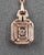 Metal 0.90 Ct Le Vian Emerald Shaped Tri-Color Multi-Diamond Doorknocker Pendant For Sale - Image 7 of 10