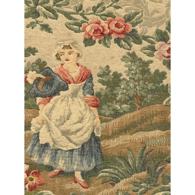 Beige Vintage French Aubusson Style Jacquard Dance Tapestry, 1960s For Sale - Image 8 of 18