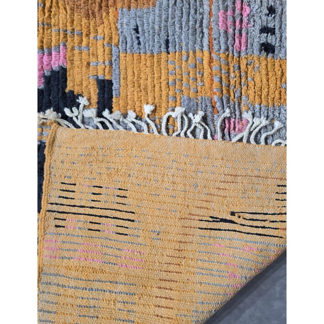 Vintage Yellow Boujad Rug - 8.3 X 6.5 Ft For Sale In Cleveland - Image 6 of 9