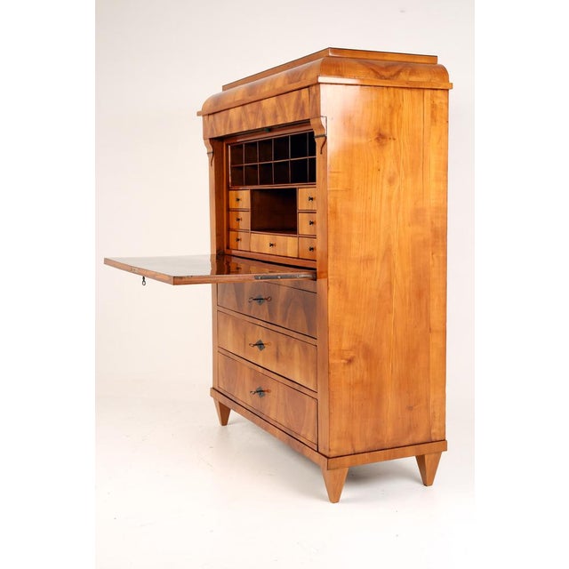 Biedermeier Secretaire Desk in Cherrywood, 1840 For Sale - Image 9 of 18