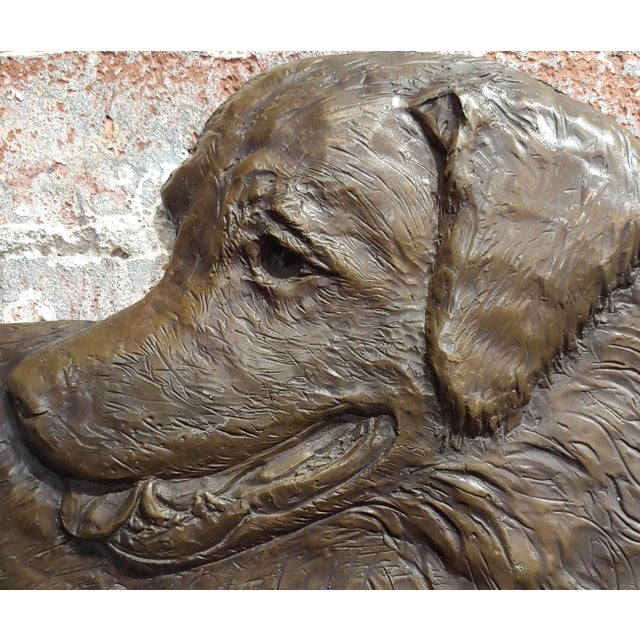 Laurie Smith Golden Retriever Bronze Wall Plaque Sculpture For Sale - Image 4 of 8