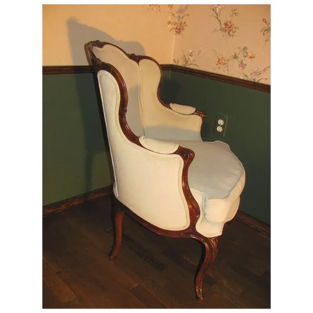 Antique French Louis XV Walnut Bergere Armchair Circa 1760 For Sale - Image 4 of 10