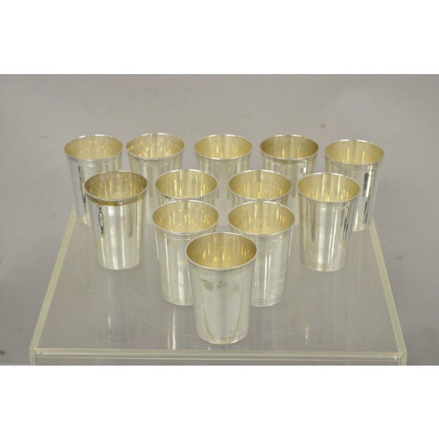 Vintage Leonard Epns Silver Plate Mint Julep Cup 818 Modern Set of 12