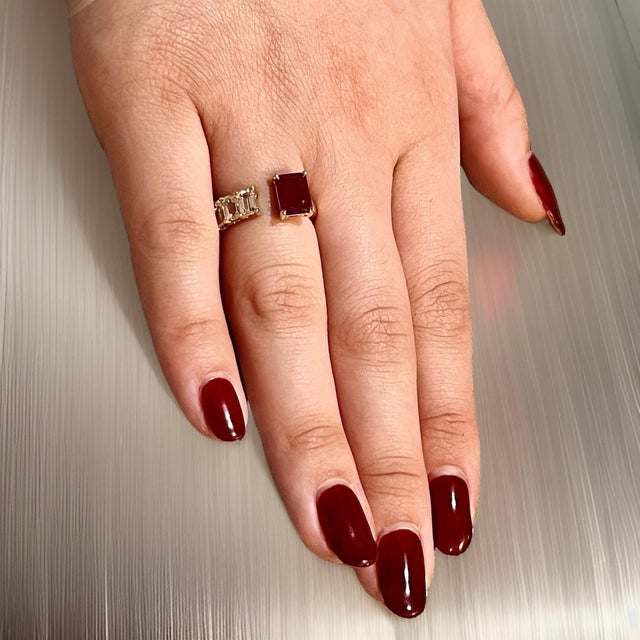 Natural Ruby Sapphire Ring 6.5 14k W Gold 3.64 TCW Certified For Sale - Image 9 of 18