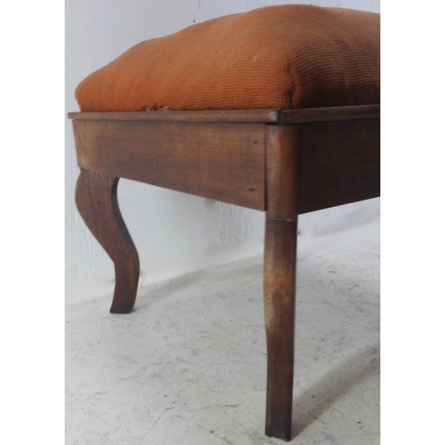 Late 19th Century Late 19th Century French Needlepoint Foot Stool For Sale - Image 5 of 9