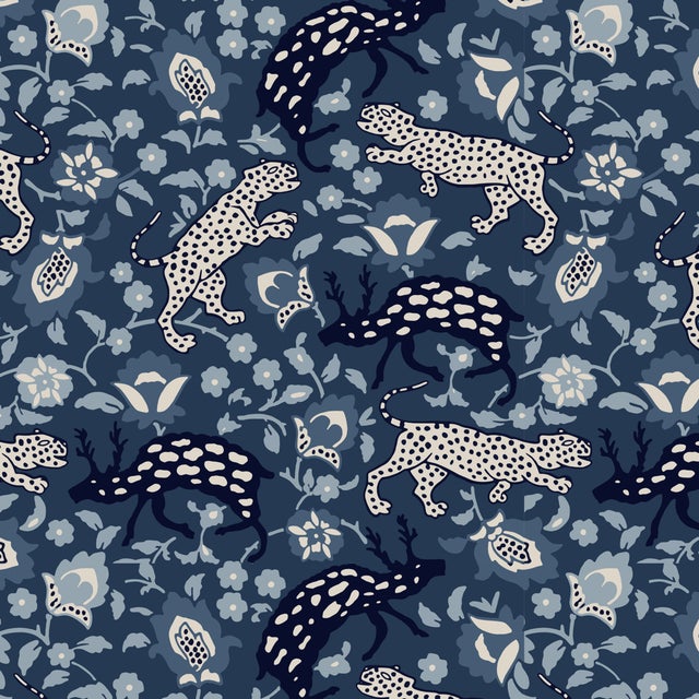 Cloth & Company 20" Decorative Pillow with Welt in Leopard Blue For Sale - Image 4 of 6