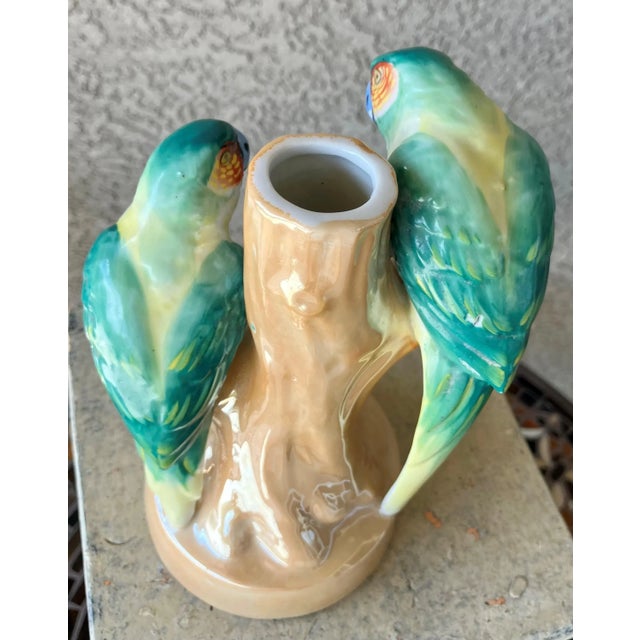 Mid 20th-Century Palm Beach Chic Regency-Style Lusterware Parrot Bud Vase, Japan For Sale In Austin - Image 6 of 12