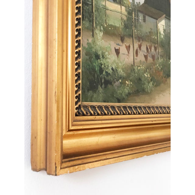 Vintage Original Cottage Oil Painting: Large Countryside Wall Art For Sale - Image 6 of 11