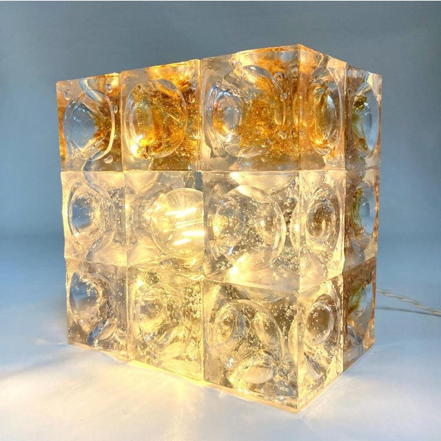 Sculptural Poliarte Table Lamp in Glass Cubes attributed to Albano Poli, 1960s For Sale - Image 6 of 18