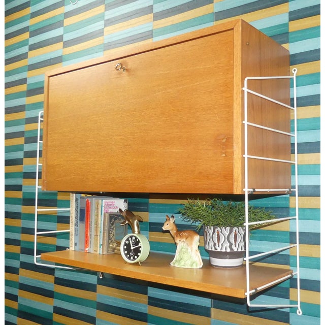 1960s String Shelving Unit with Cabinet and White Ladders by Nisse Strinning, Sweden, 1950s For Sale - Image 5 of 18