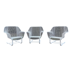 Woodard Sculptura Cantilever Loungers - Set of 3, Attributed