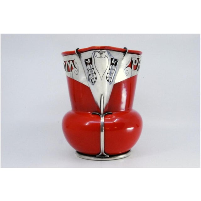 Silver Bom Proveito Wine Jug in Porcelain with Silver Frame For Sale - Image 8 of 10