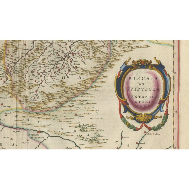 Map of Basque Country Bilbao and Cantabria from Blaeu, 1642 For Sale - Image 4 of 11