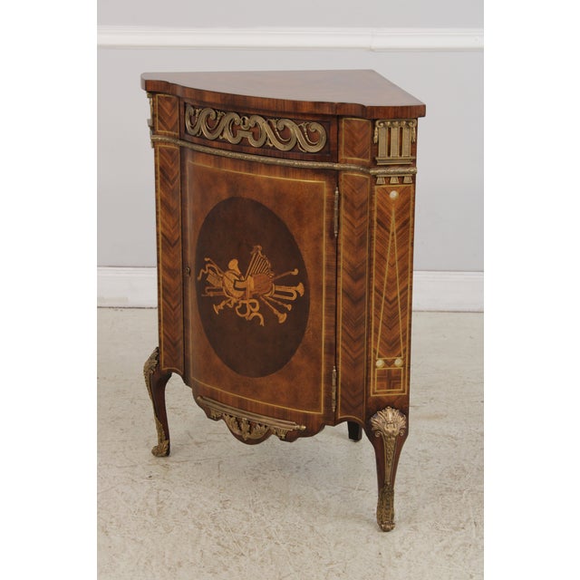 Traditional Theodore Alexander Bronze Mounted Corner Cabinet For Sale - Image 3 of 18