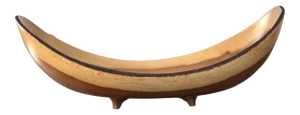 Steve Miller Organic Modern Hand Turned Poplar Wood Bowl With Hand Carved Legs