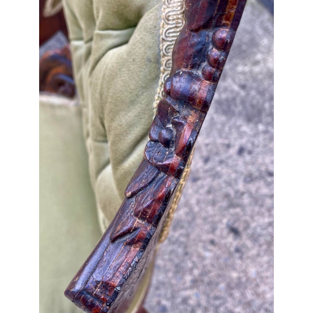 Light Green Mid 19th Century John Belter Style Laminated Rosewood High Relief Victorian Side Chairs a Pair For Sale - Image 8 of 12