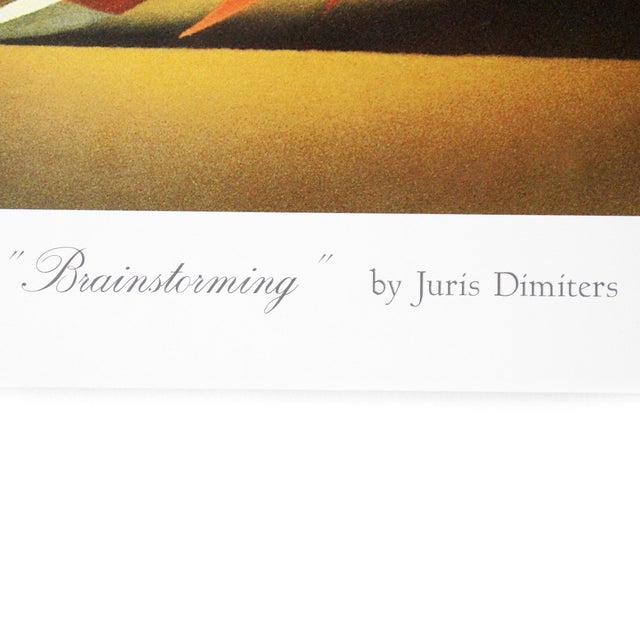 1998 Juris Dimiters "Brainstorming" Fine Art Print Lithography Vintage Limited Edition For Sale - Image 4 of 7