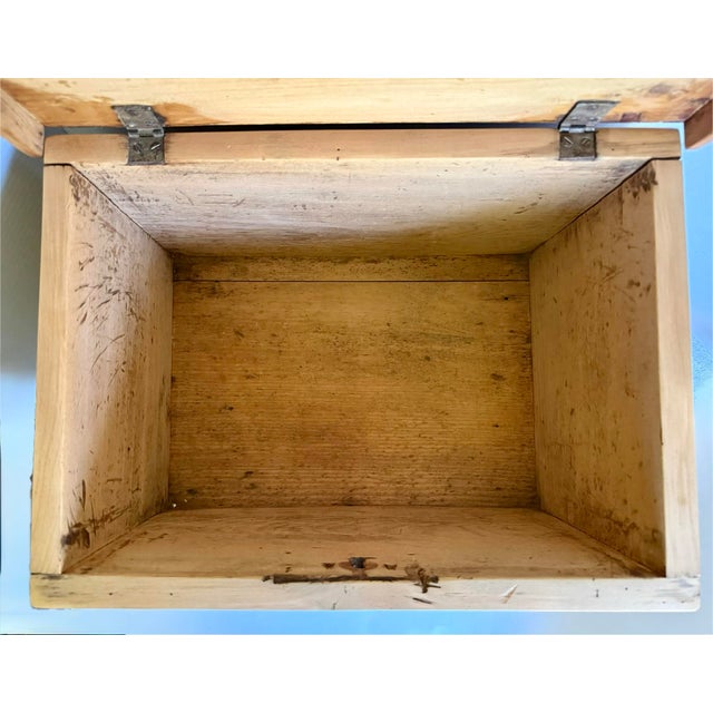 Late 19th Century Antique Small Pine Storage Chest on Original Casters For Sale - Image 5 of 11